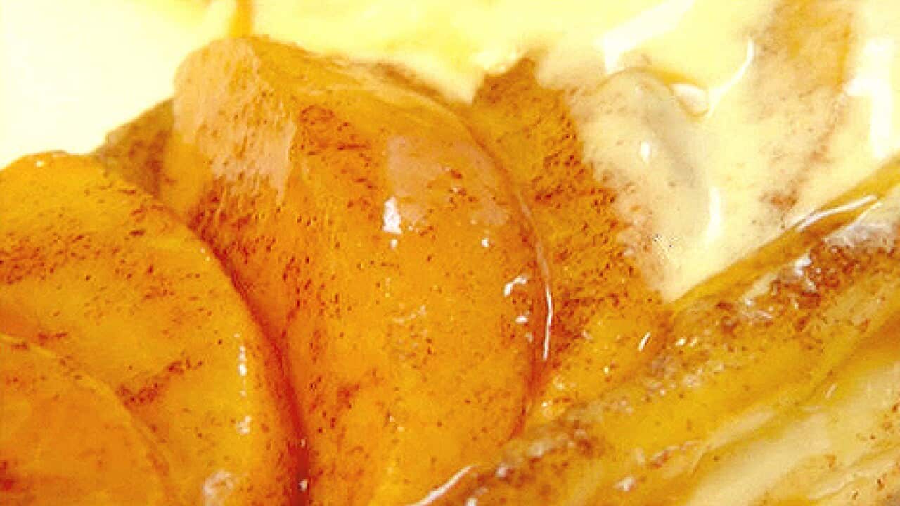 Spiced persimmon tart