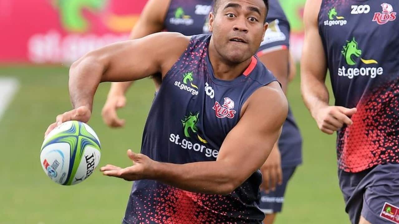 Queensland Reds player Caleb Timu