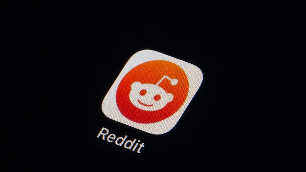 Reddit logo on a black background