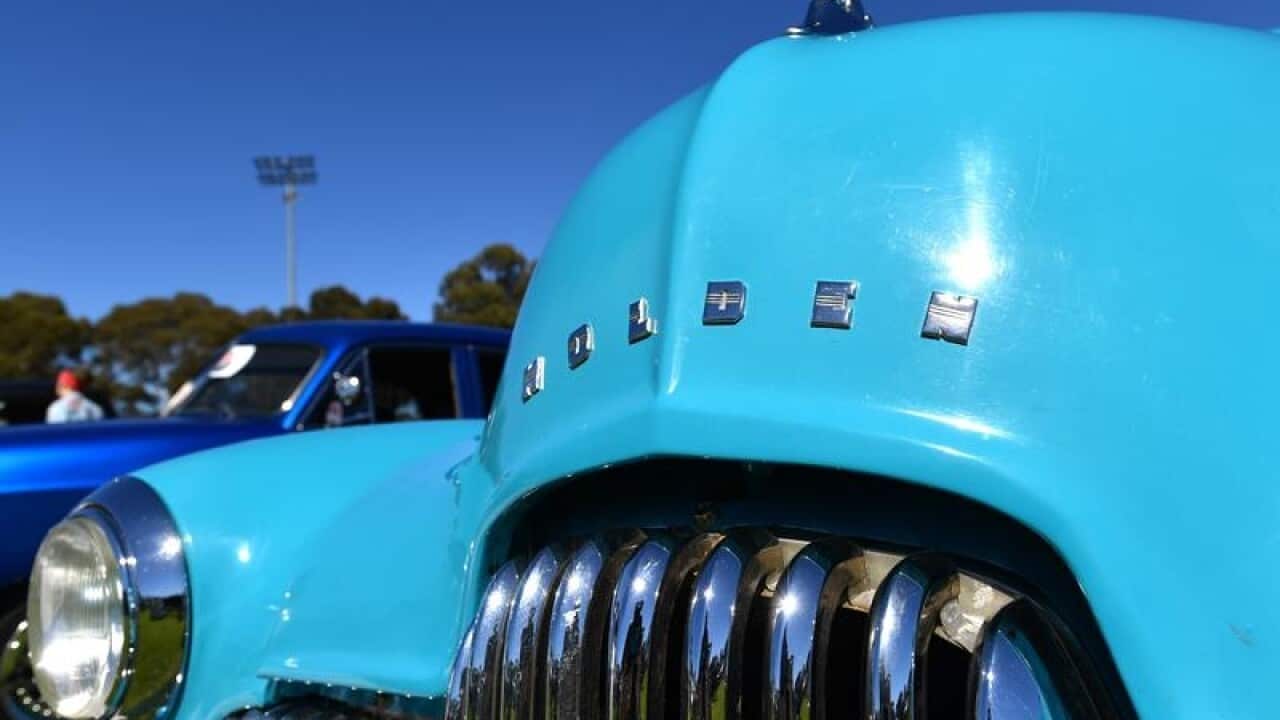 Close up of a historic Holden