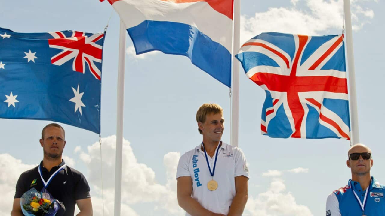 Australian Laser sailer Tom Burton (L)