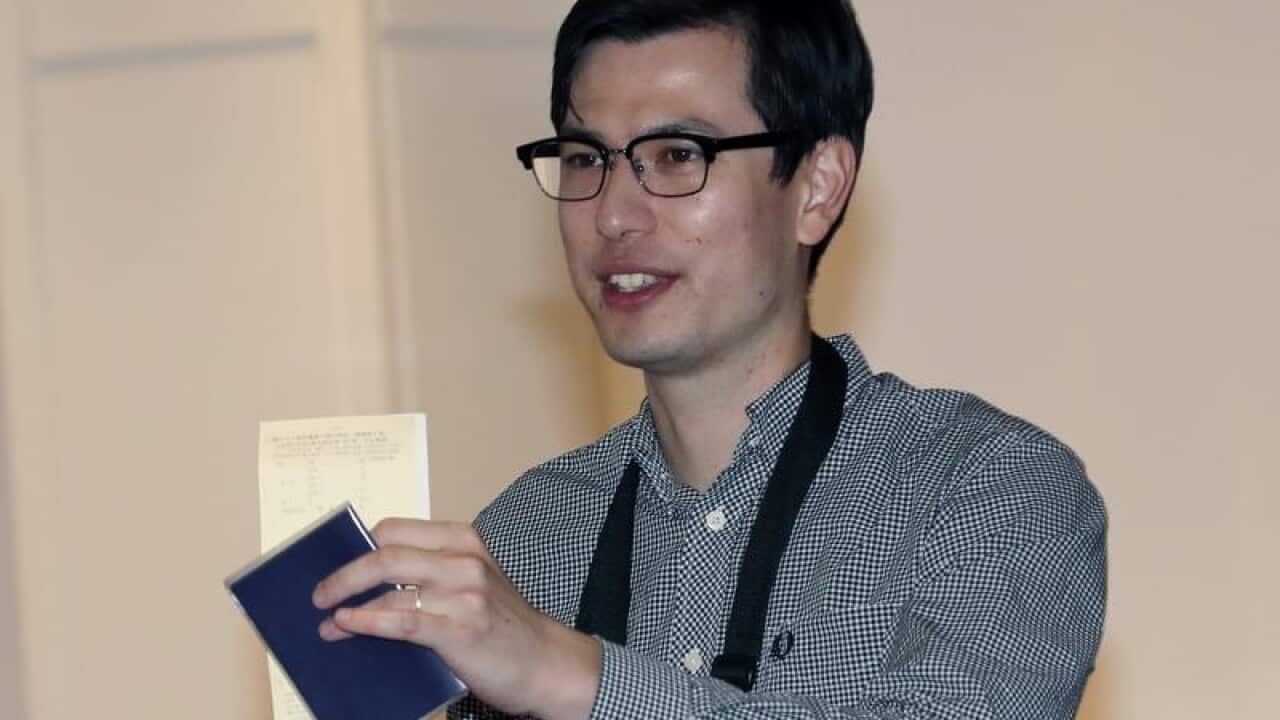 Alek Sigley on his arrival in Tokyo last week