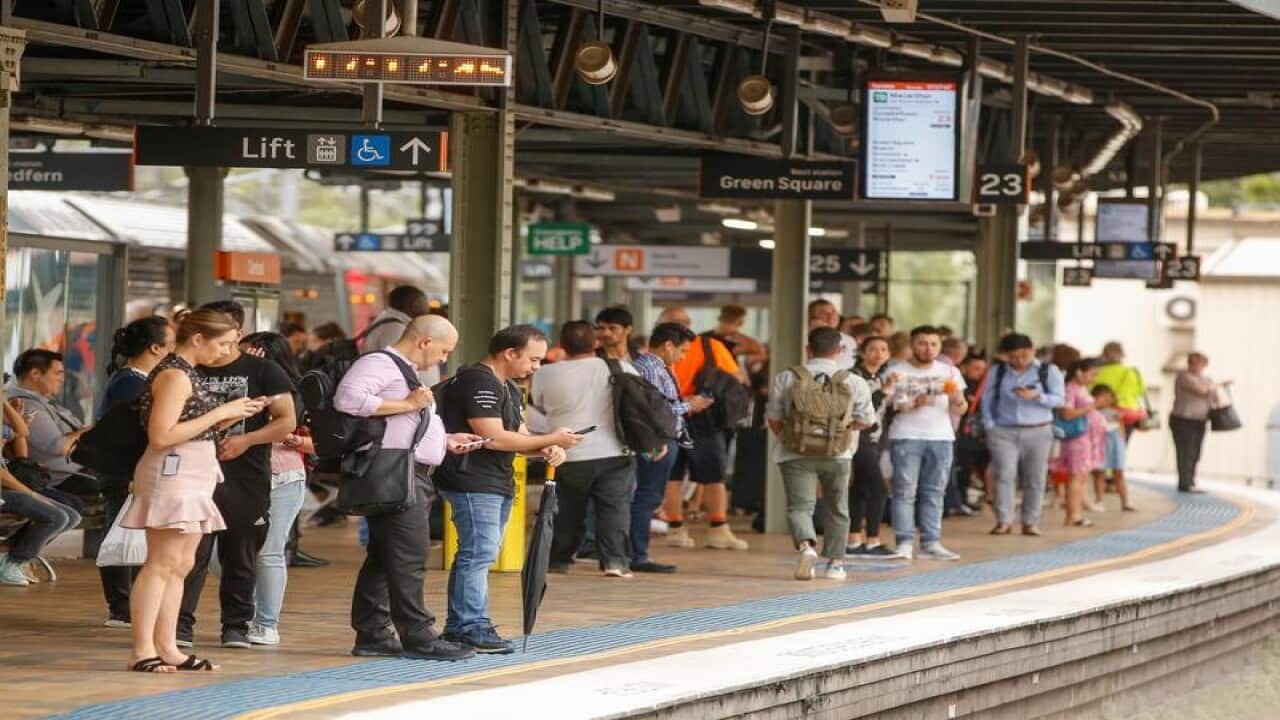 File picture of commuters at Sydney's Central Train station.