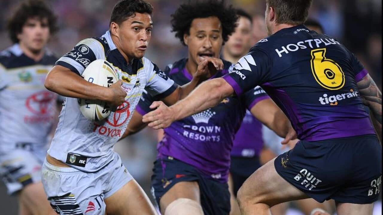 Te Maire Martin of the Cowboys in action during the NRL grand final.