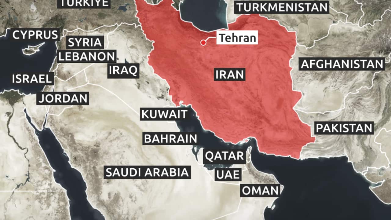 Map of Iran and neighbours