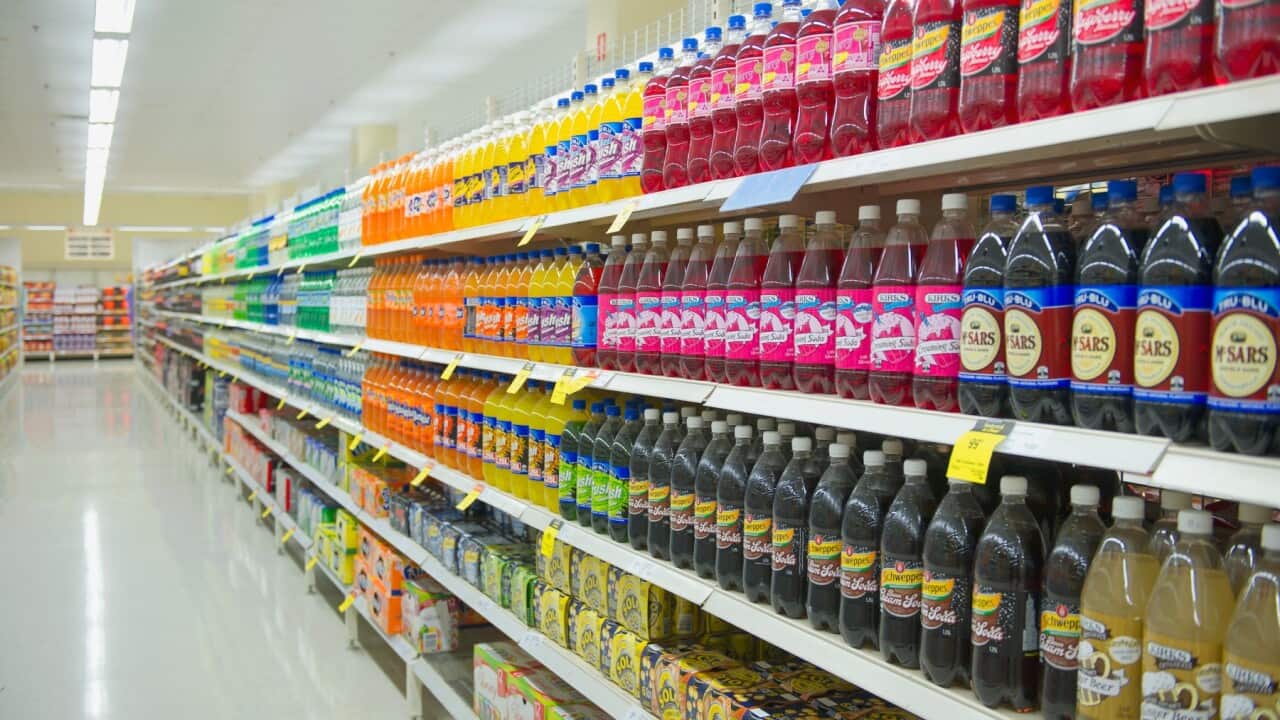 Drinks isle at a shopping centre