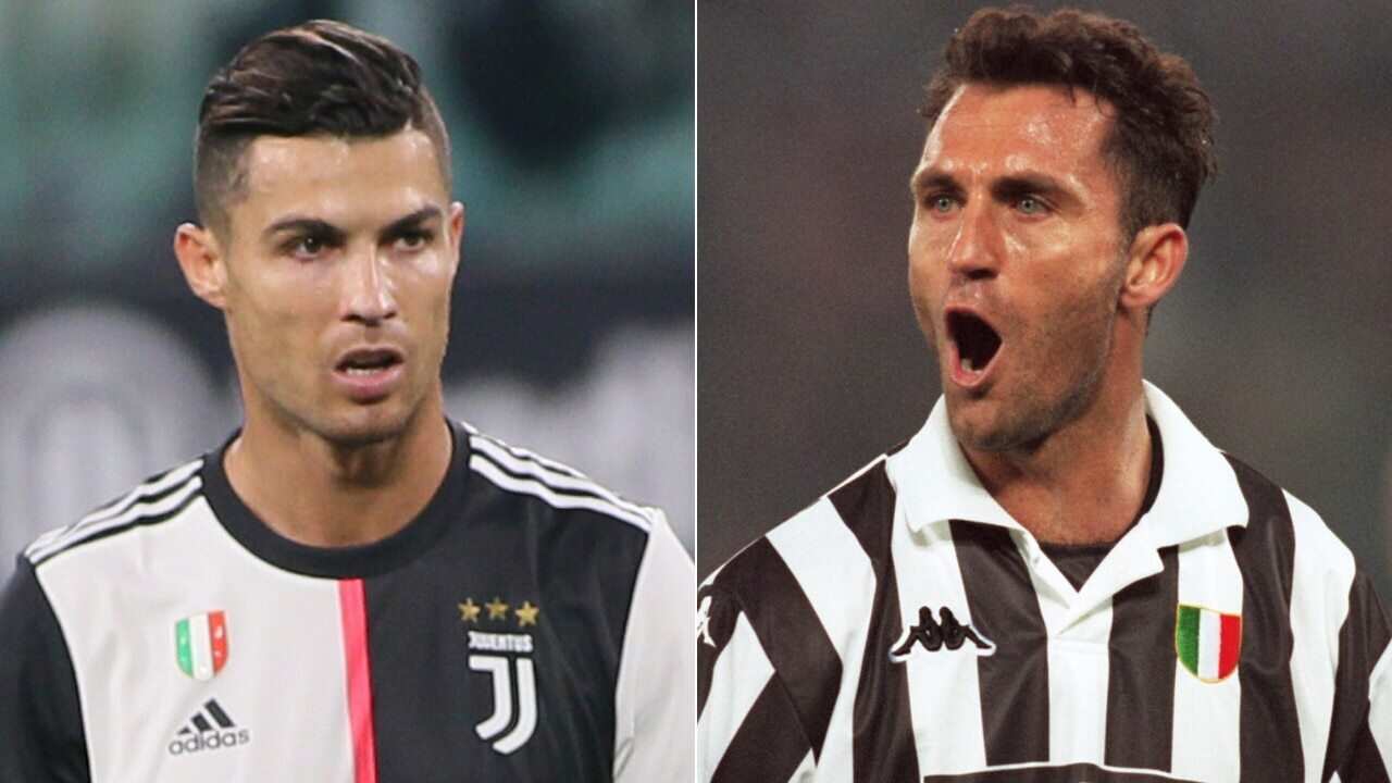 Cristiano Ronaldo (L), Angelo Di Livio