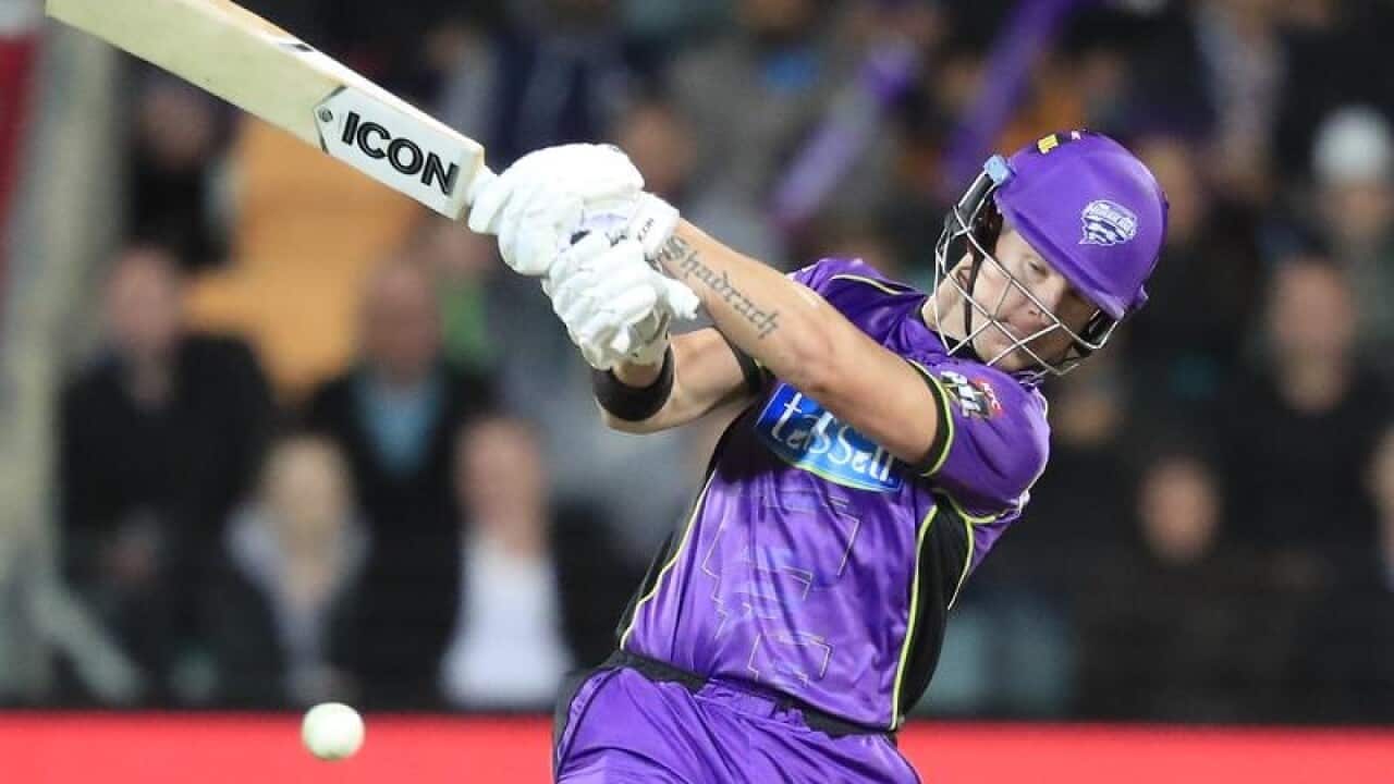 D'Arcy Short of the Hurricanes swings during the Big Bash League.