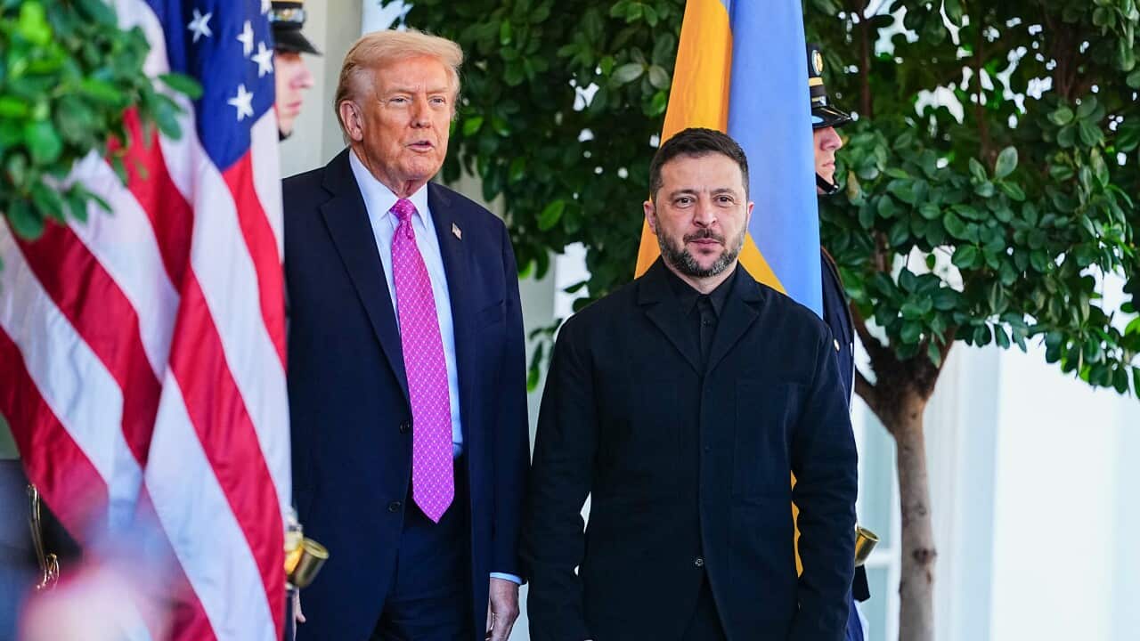 President Trump greets the President of Ukraine