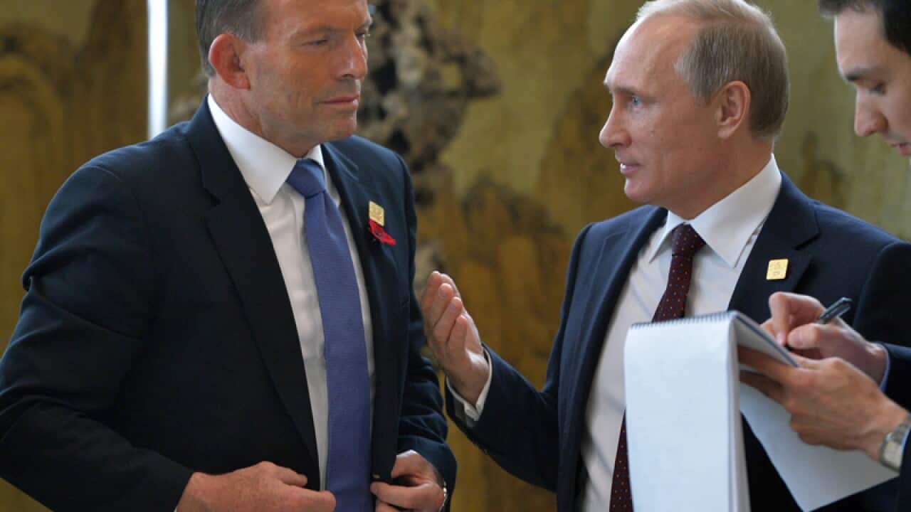 Russian President Vladimir Putin and Tony Abbott