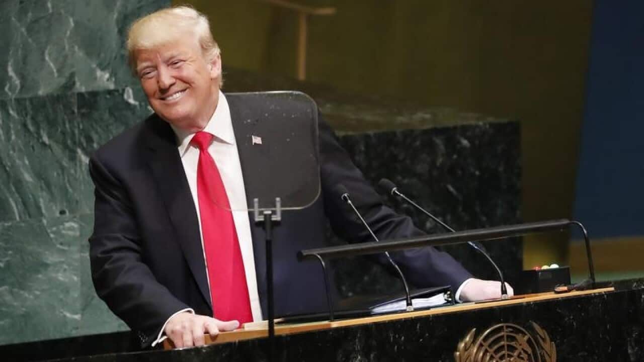 Just a few sentences into Trump's remarks at the UN, the audience began to chuckle.