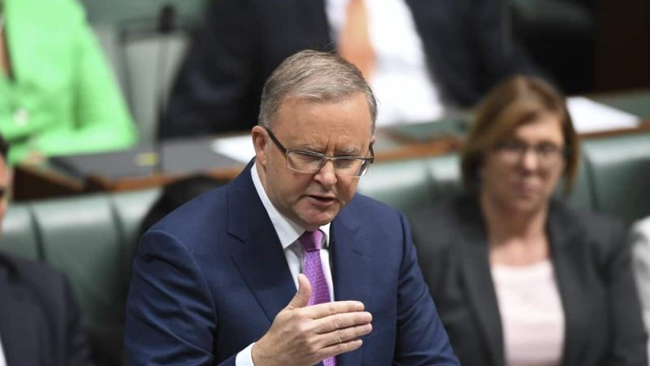 Opposition Leader Anthony Albanese speaks during the condolence