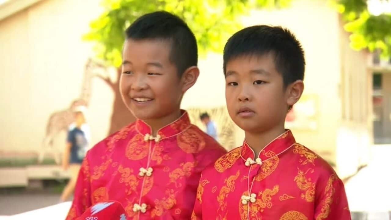 Mandarin students Nathan and Ethan Neoh