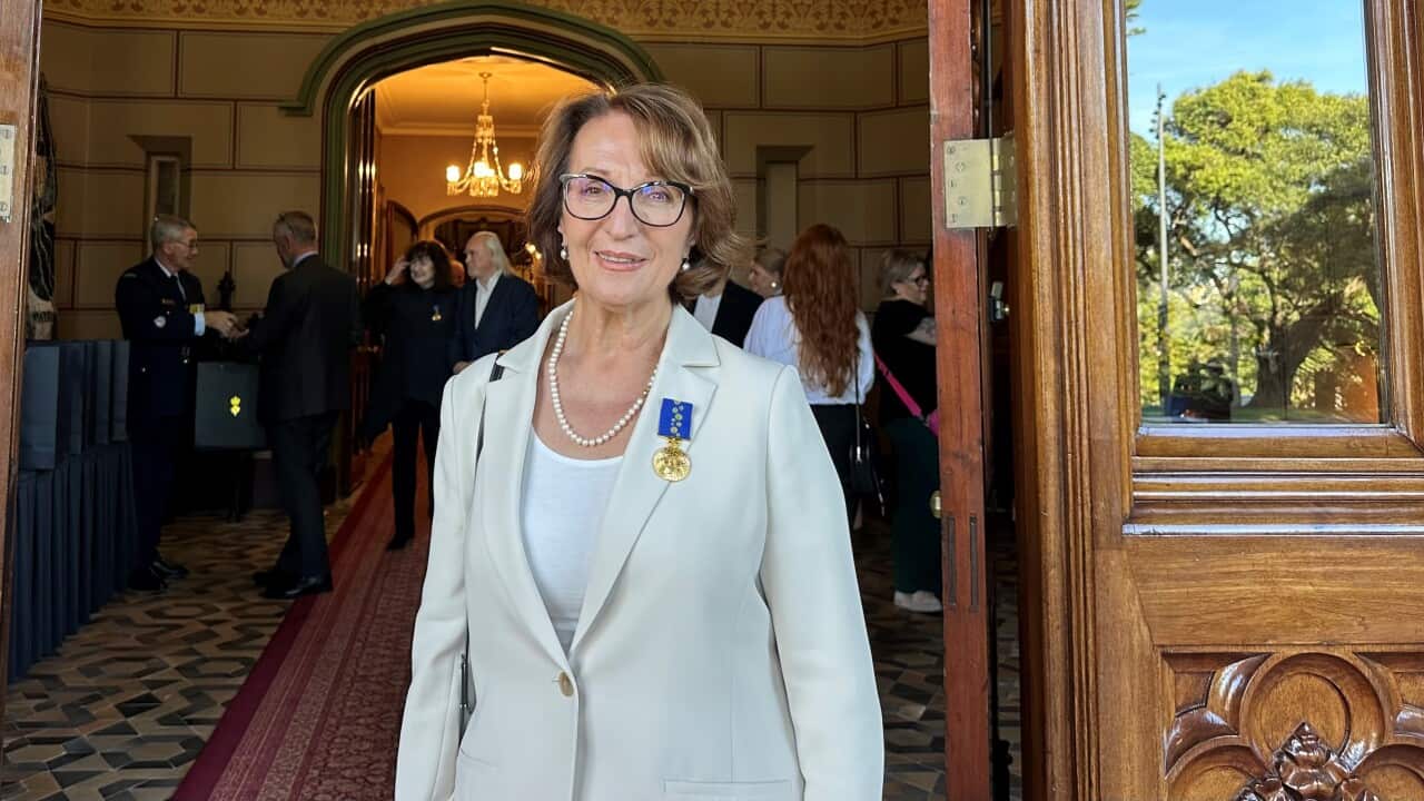 Giovanna Cardamone outside the building where she received her OAM