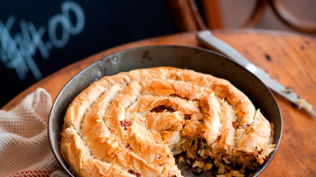 Cauliflower and cavolo nero rice pie