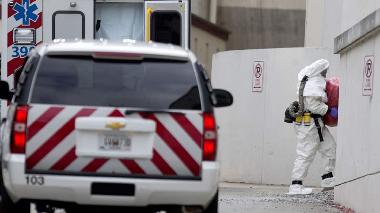 An American infected with Ebola arrives for treatment in the US.