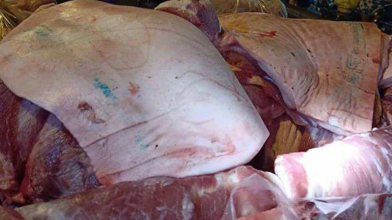 Pork for sale in Cambodia
