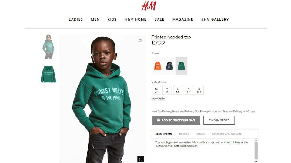 'Coolest monkey in the jungle': H&M in hot water after 'distasteful ...
