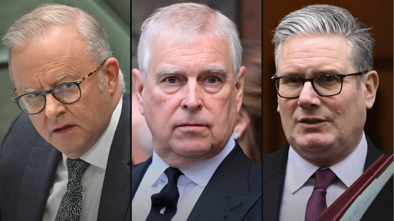 Three men in suits shown in side-by-side portraits.