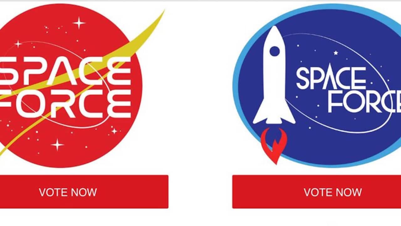 The Trump campaign has asked voters to have their say on a logo for the new space force.