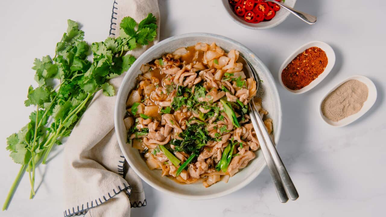 Thai chicken and gravy noodles ‘rad naa’-image