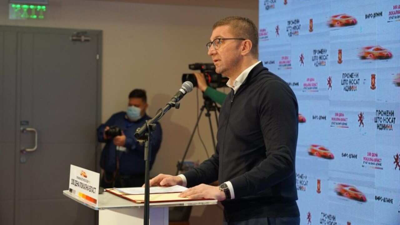 Macedonian Opposition VMRO-DPMNE Party Lider Hristijan Mickoski