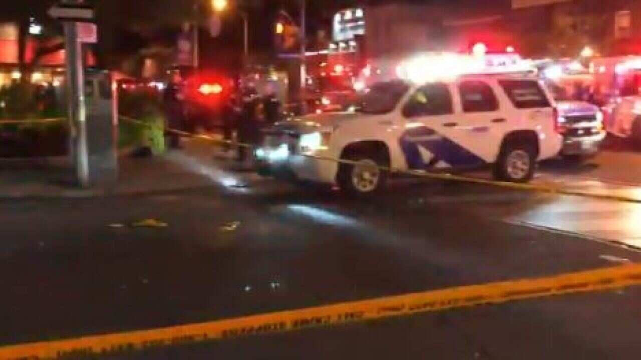 Police at the scene following the shooting.
