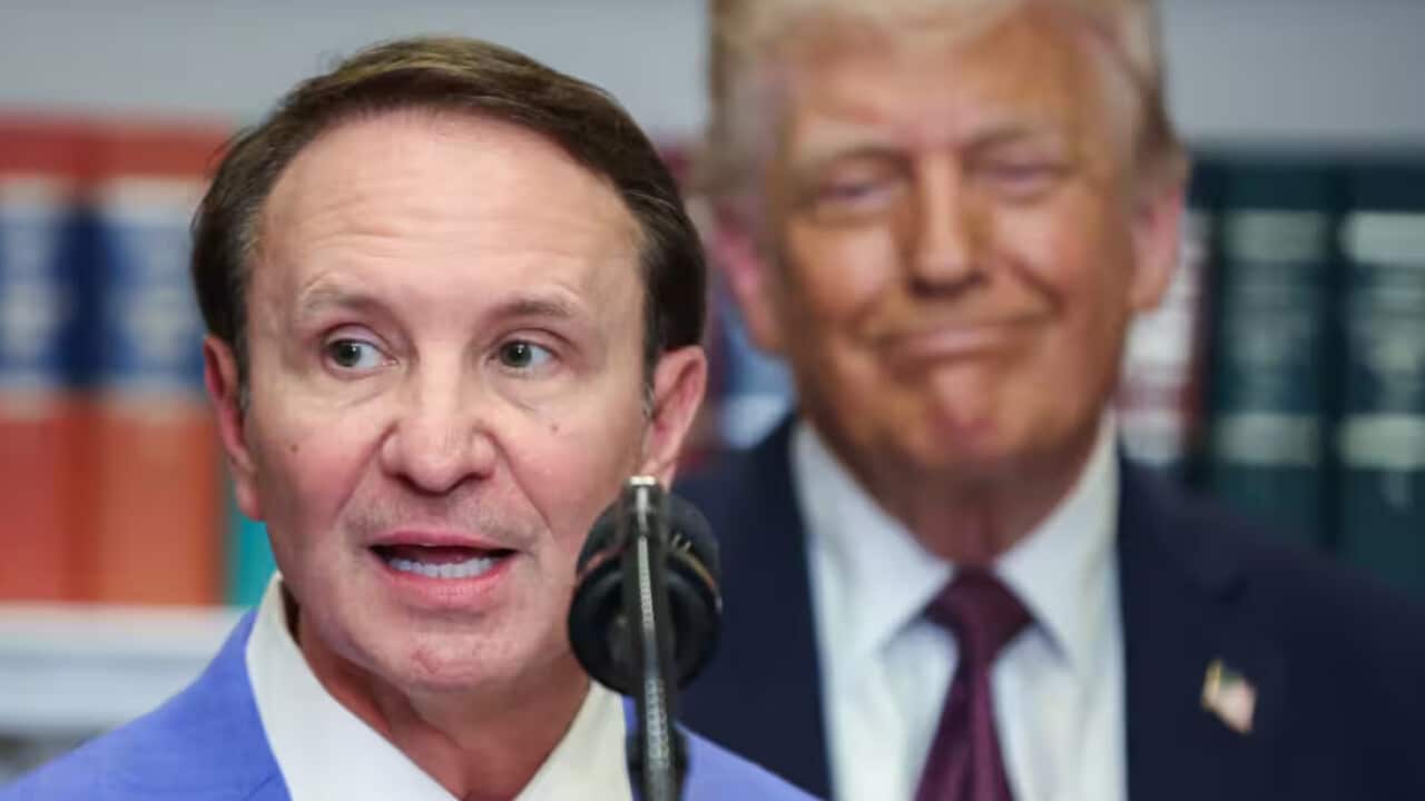 Donald Trump (right) has announced he is appointing Louisiana governor Jeff Landry (left) as the US special envoy to Greenland. Source: AAP / Samuel Corum