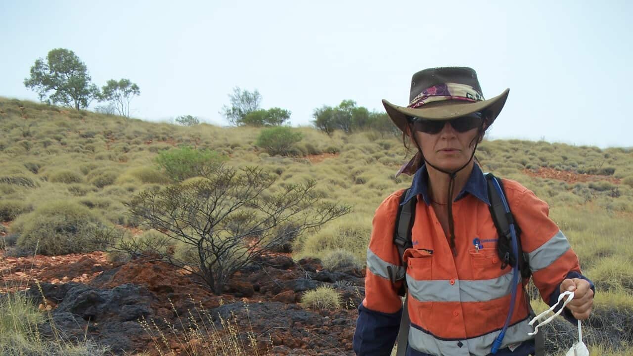 Czech geologist Gabriela Baladova in the field