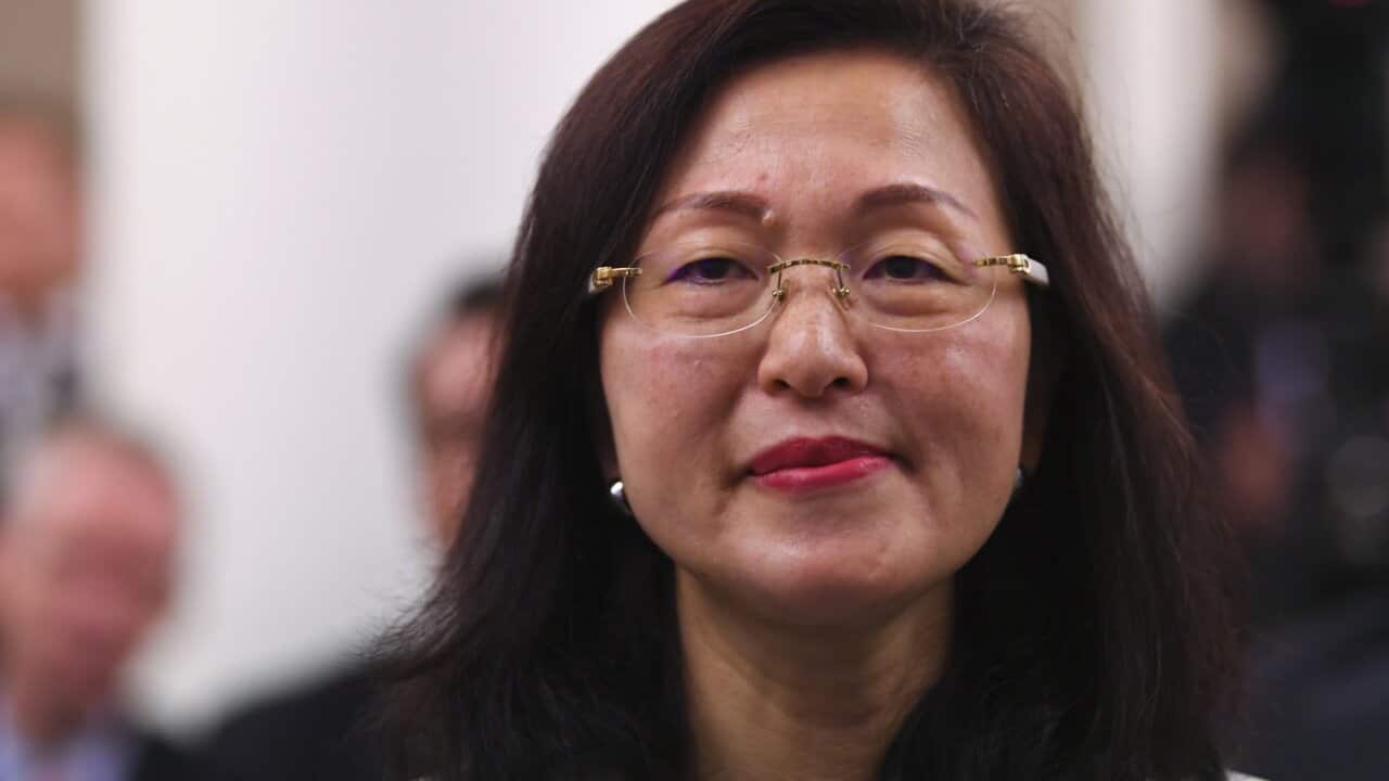 Liberal MP Gladys Liu is seen during a Coalition party room meeting at Parliament House in Canberra.