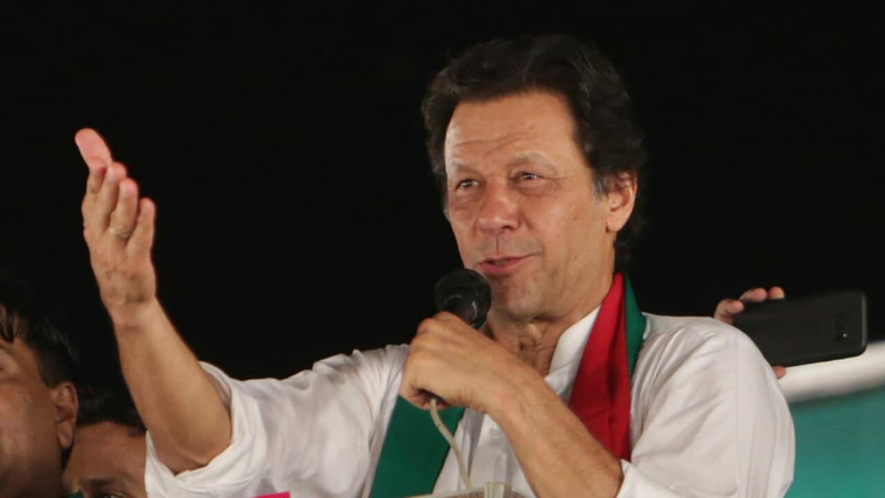 A file photo of Pakistani politician Imran Khan.