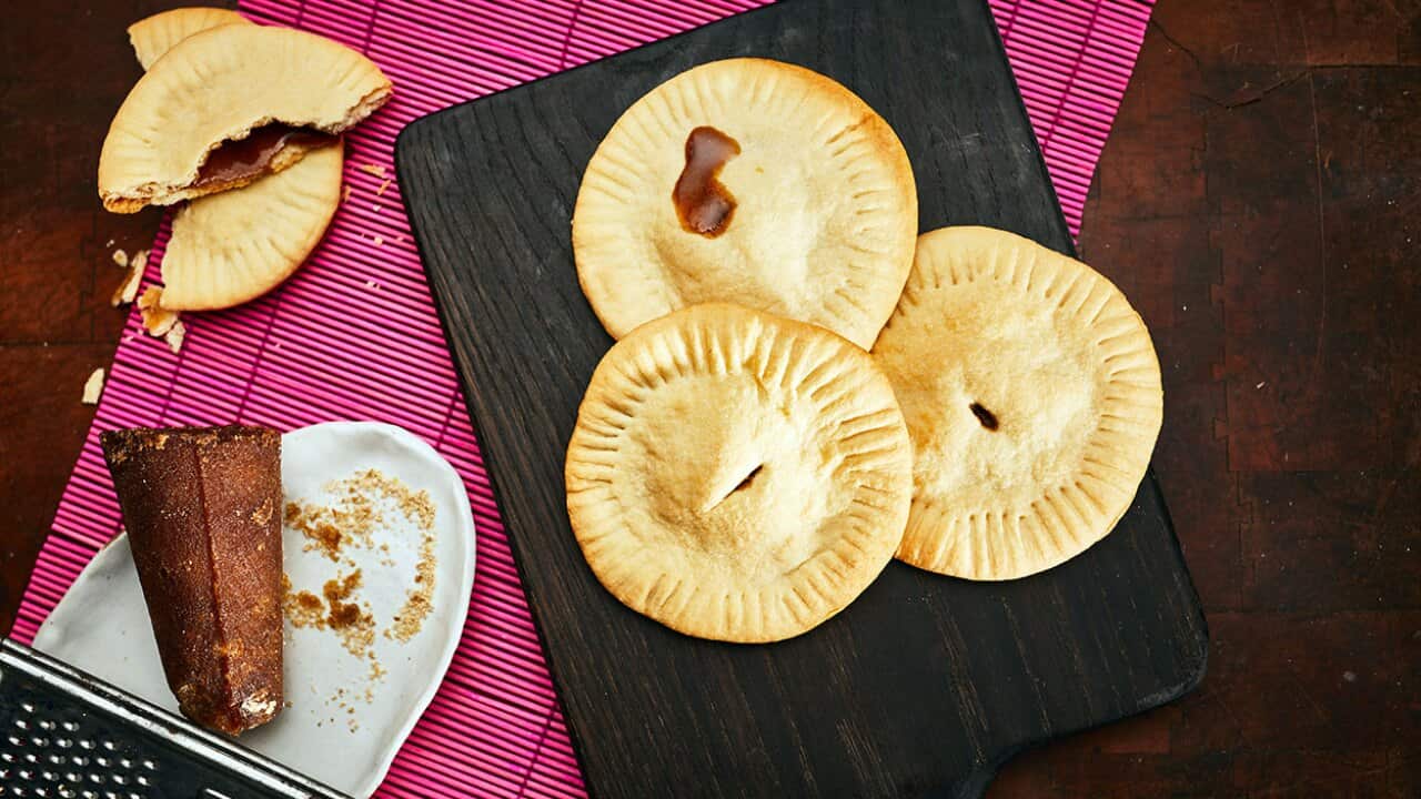 Flaky pastries with piloncillo (coyotas)
