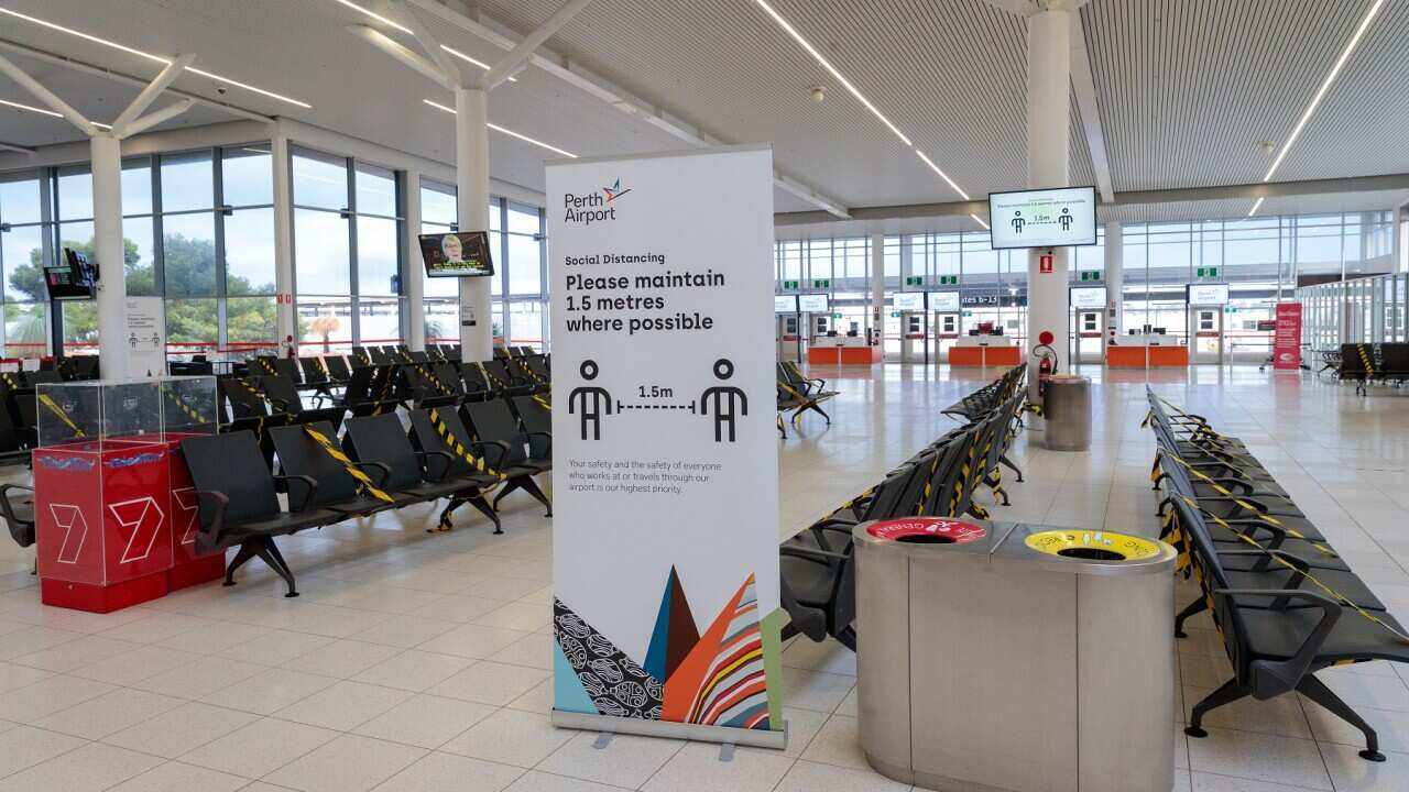 A deserted Terminal 2 (Domestic) at Perth Airport