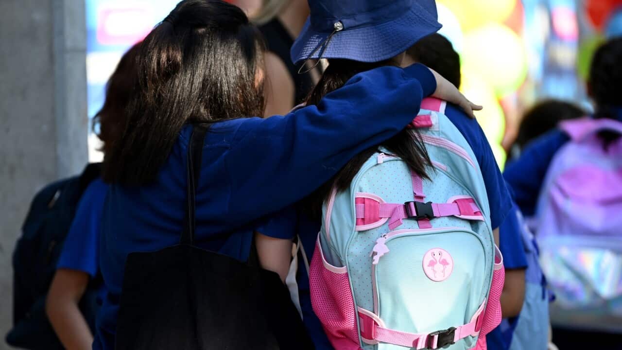 Primary school students return back to school in Sydney, Tuesday, February 1, 2022