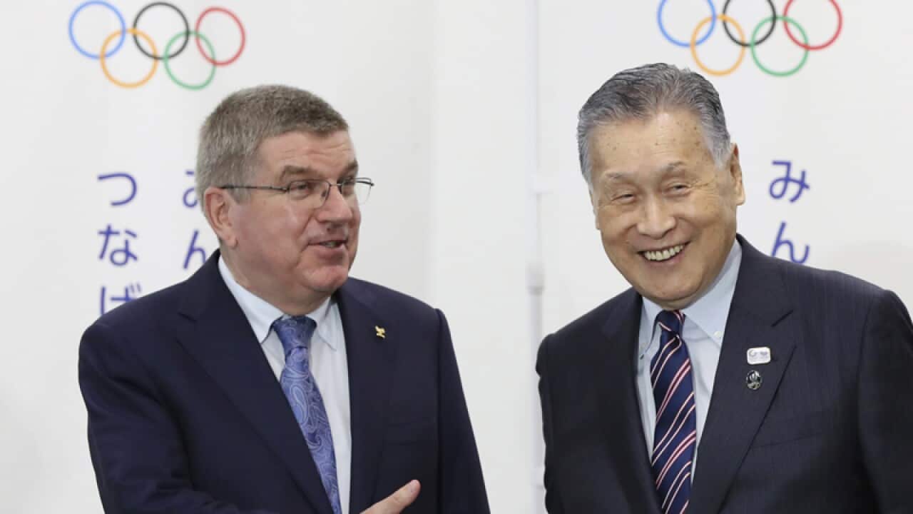 IOC President Thomas Bach and 2020 Committee President Yoshiro Mori