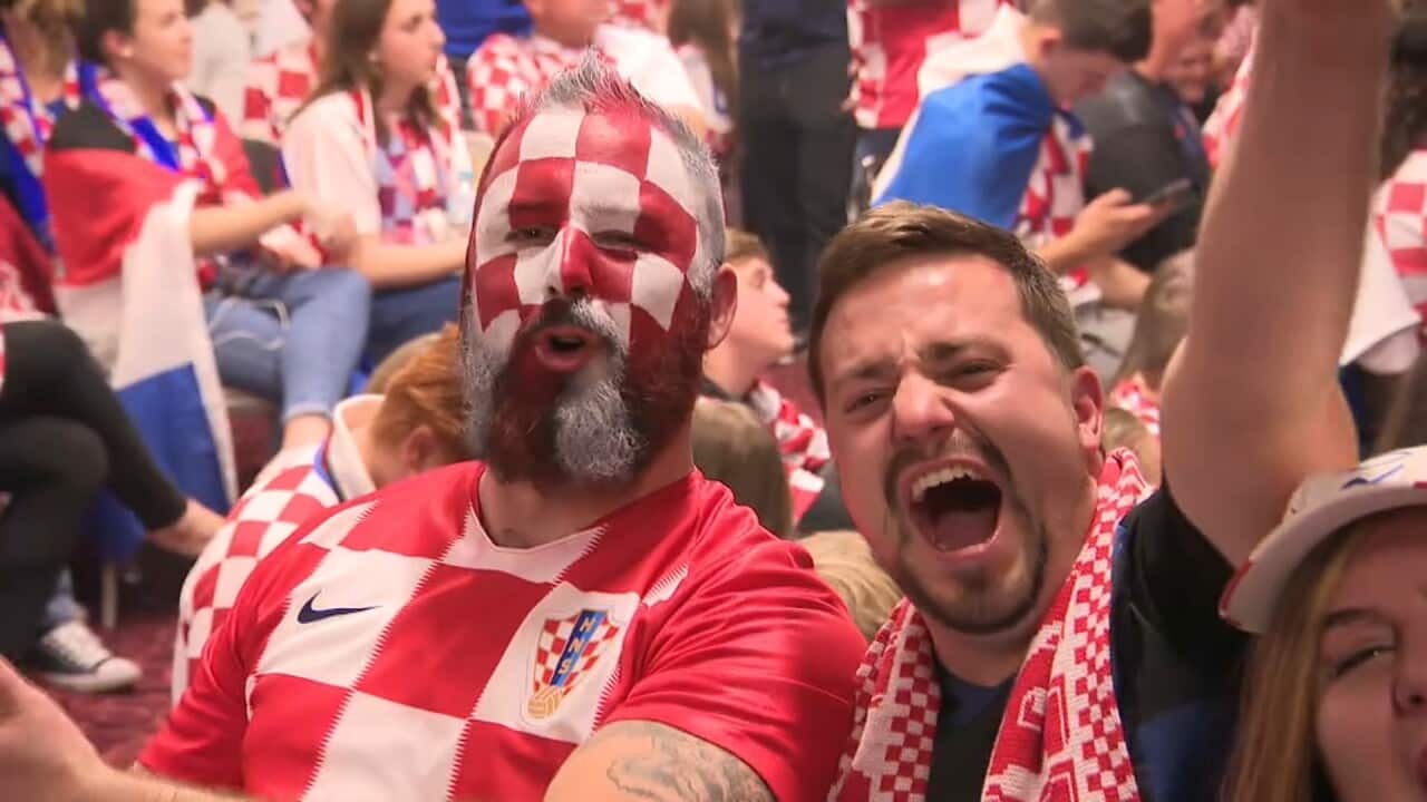 Croatian fans at the King Tom Club in Sydney