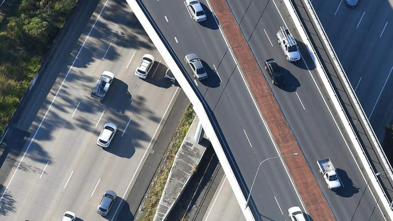 Traffic flows on the Pacific Highway.