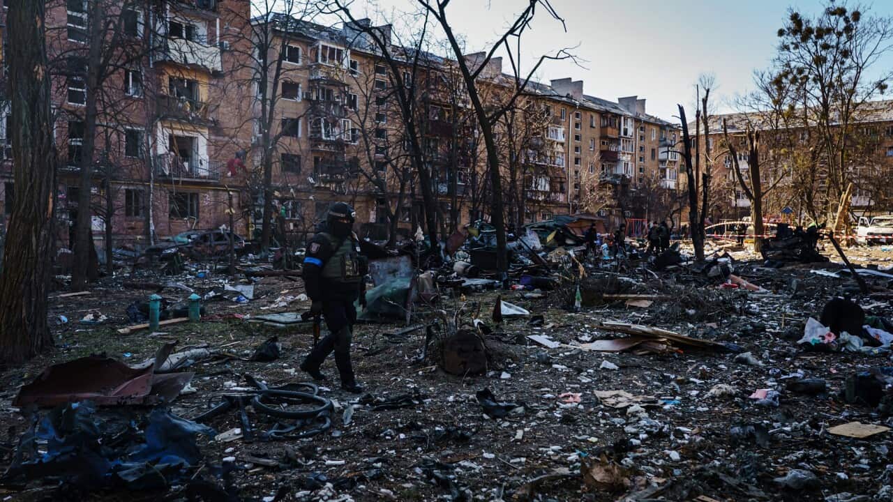Residential areas in the Podilskyi district in Kyiv