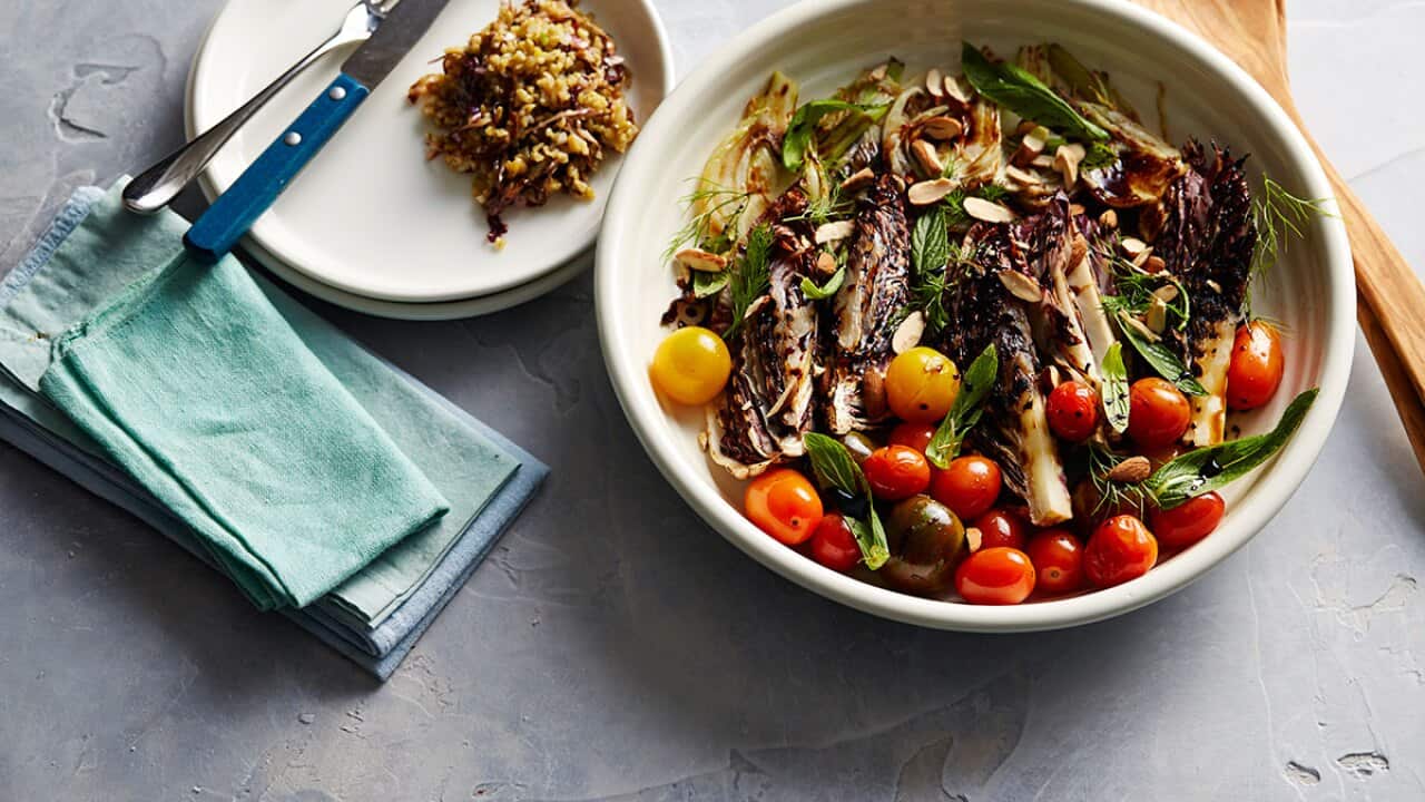 Charred radicchio and freekeh salad 