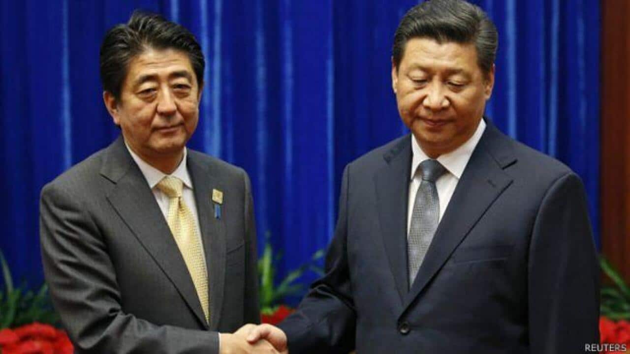 Xi Jin Ping and Shinjo Abe
