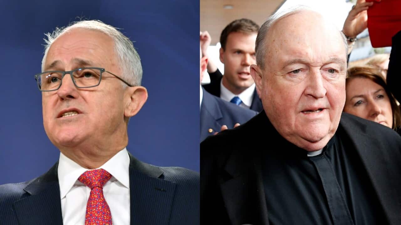 Combo image of Australian PM Malcolm Turnbull and Archbishop Philip Wilson.