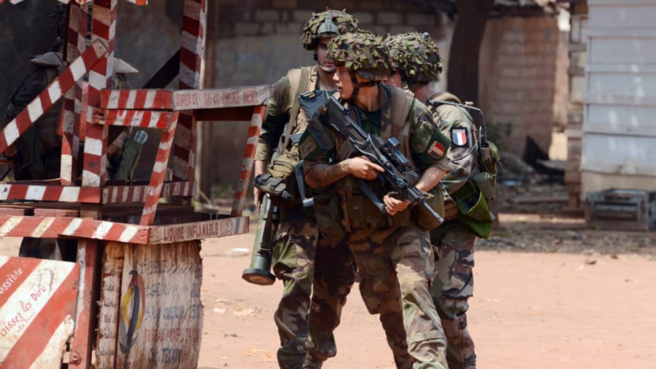 French soldiers on patrol in the Central African Republic