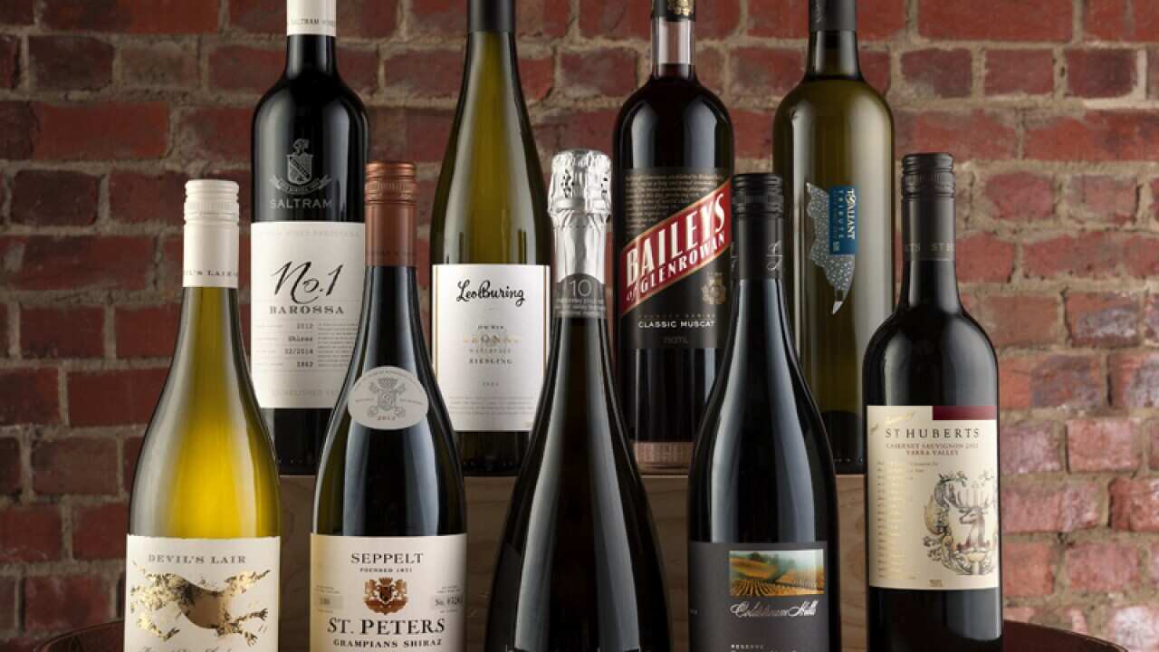 A variety of wine bottles