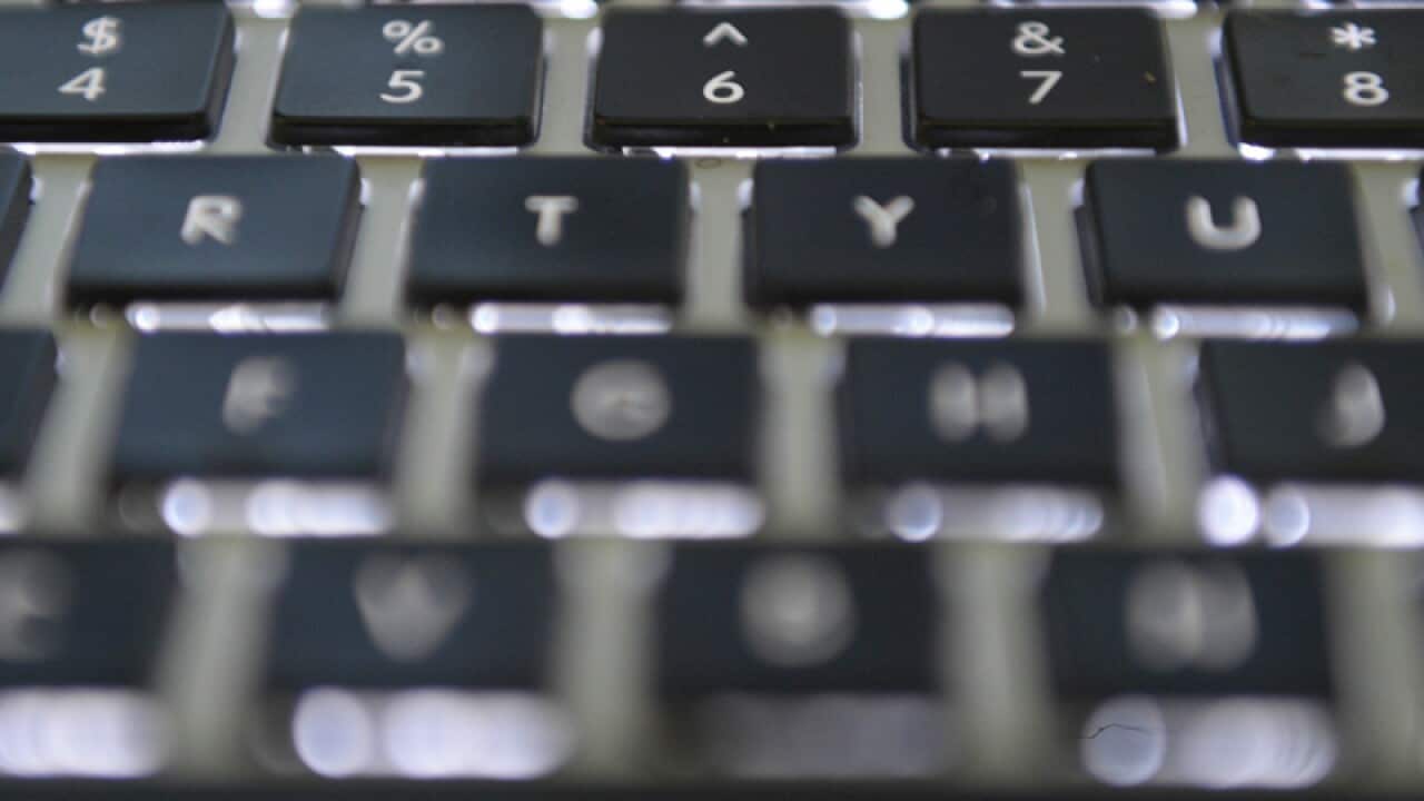 The keyboard of a computer