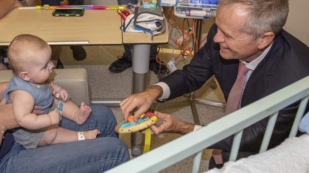 Opposition Leader Bill Shorten at Royal Children's Hospital, Melbourne