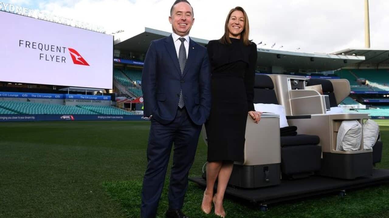 Qantas Group CEO Alan Joyce and Qantas Loyalty CEO Olivia Wirth