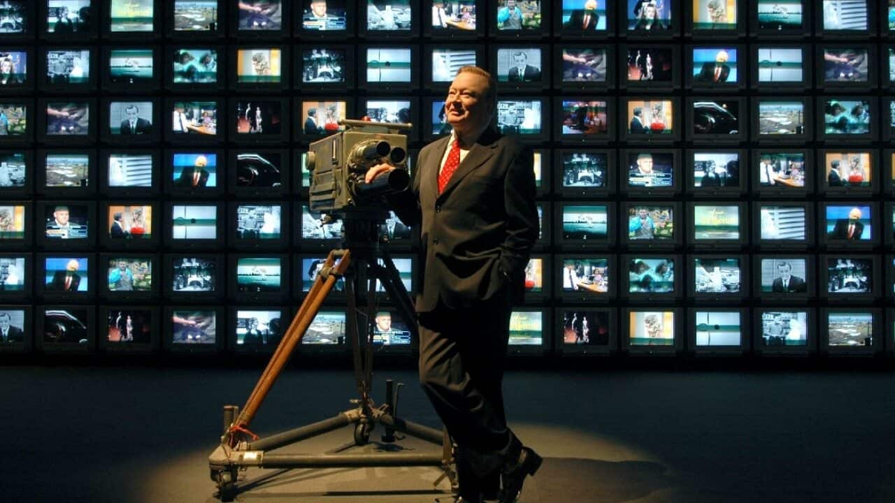 Bert Newton admires some of the TV memorabilia at an exhibition at the Australian Centre for the Moving Image in Melbourne on 21 June 2006.