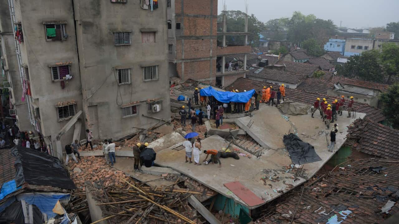 Under-construction building collapsed in Kolkata, India - 18 Mar 2024
