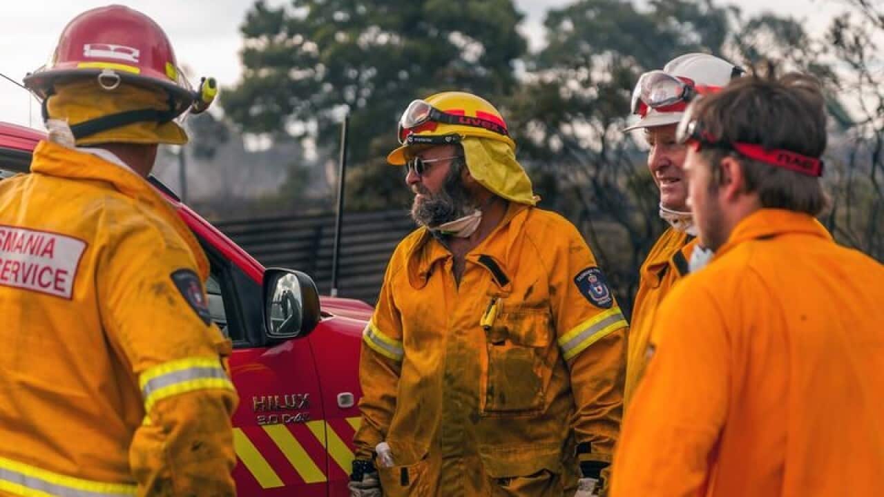A file image of Tasmanian firefighters