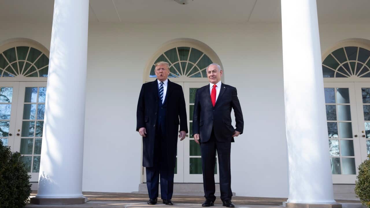 US President Donald J. Trump (L) and Prime Minister of Israel Benjamin Netanyahu (R)